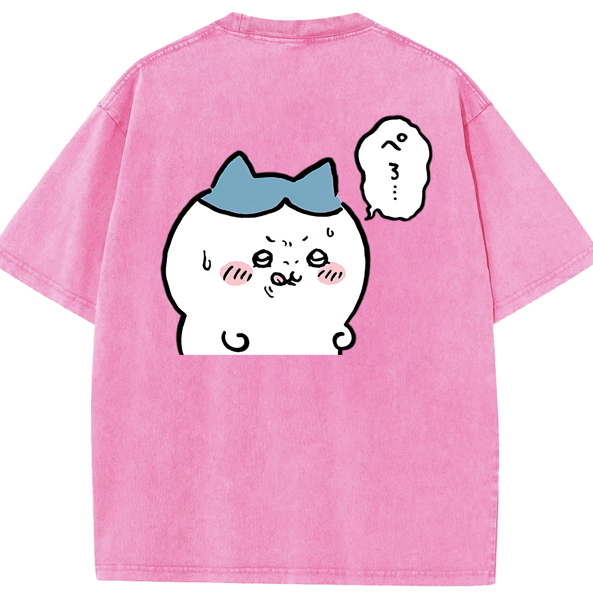 （画像用） ちいかわ ハチワレ Chii-kawa hachiware 綿100% ヴィンテージ風 半袖Tシャツ（背面プリント）